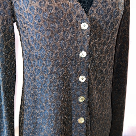 Vintage Rabbit Rabbit Rabbit Size 4P Animal Print V Neckline Midi Cardigan - Picture 4 of 15